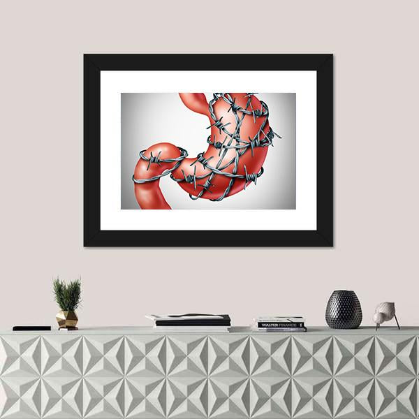 Stomach Pain Canvas Wall Art-1 Piece-Framed Print-20" x 16"-Tiaracle