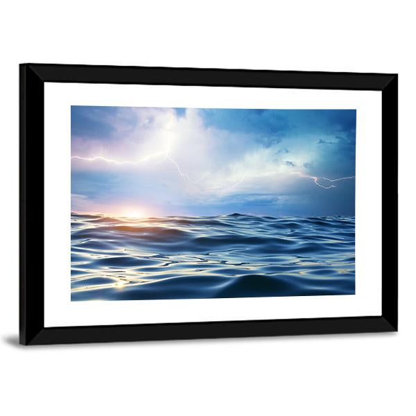 Storm On The Sea Canvas Wall Art-3 Horizontal-Gallery Wrap-25" x 16"-Tiaracle