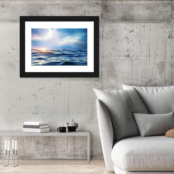 Storm On The Sea Canvas Wall Art-3 Horizontal-Gallery Wrap-25" x 16"-Tiaracle