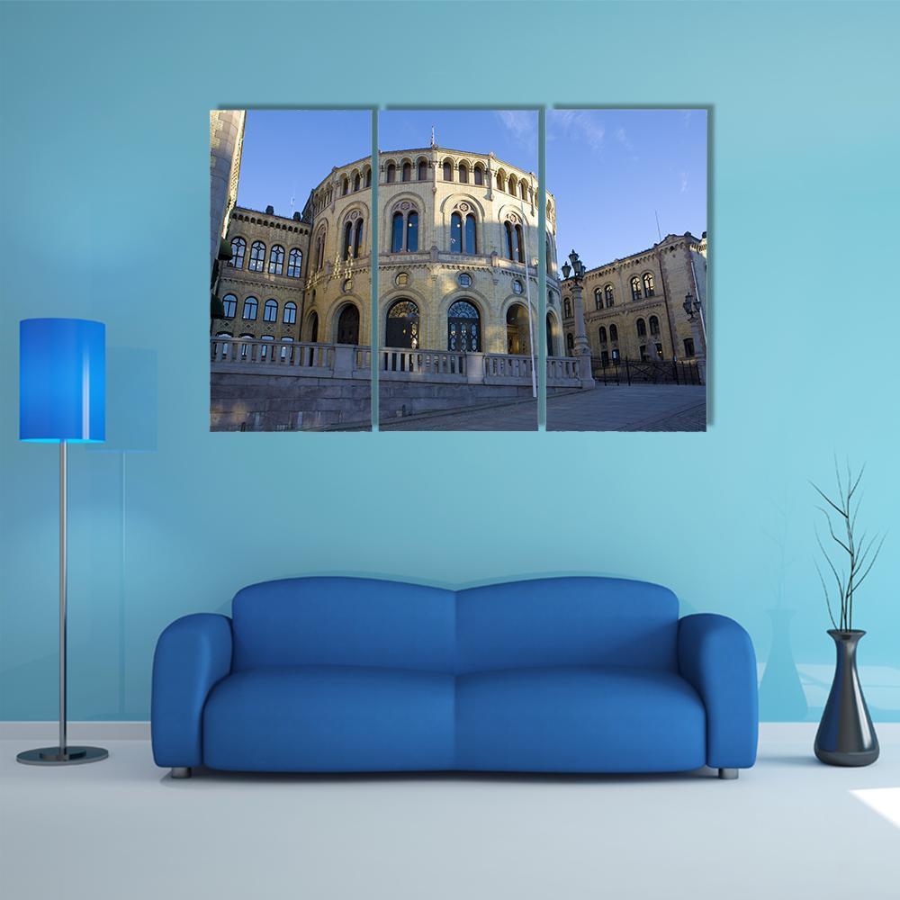 Stortinget Parliament Oslo In Norway Canvas Wall Art-3 Horizontal-Gallery Wrap-37" x 24"-Tiaracle