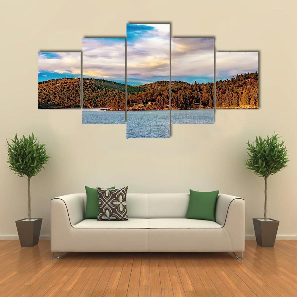 Strait Of Georgia Landscape Canvas Wall Art-5 Star-Gallery Wrap-62" x 32"-Tiaracle