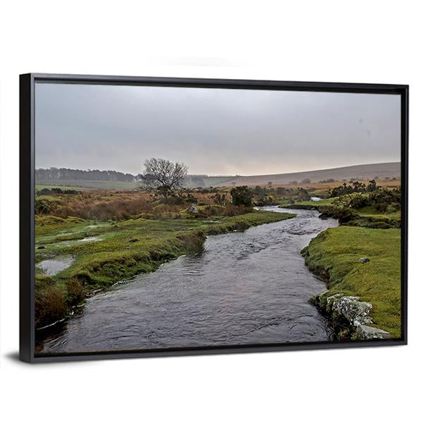Stream River On Dartmoor Canvas Wall Art-3 Horizontal-Gallery Wrap-25" x 16"-Tiaracle