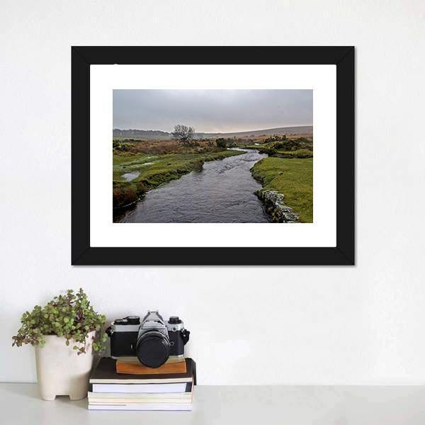 Stream River On Dartmoor Canvas Wall Art-1 Piece-Framed Print-20" x 16"-Tiaracle
