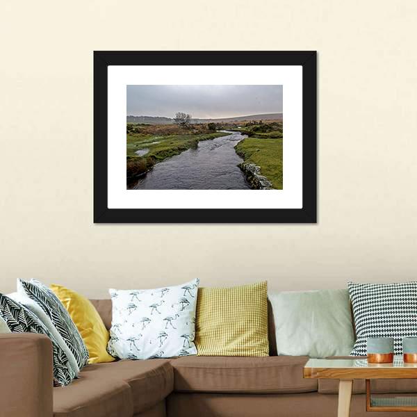 Stream River On Dartmoor Canvas Wall Art-3 Horizontal-Gallery Wrap-25" x 16"-Tiaracle