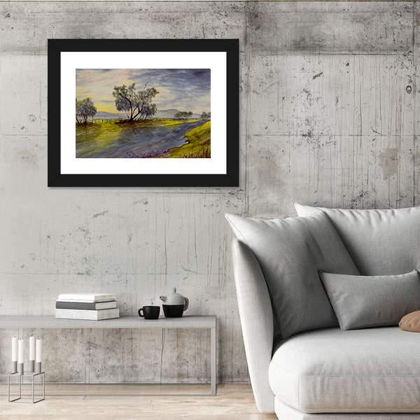 Streams Flowing Down The Mountains Canvas Wall Art-3 Horizontal-Gallery Wrap-25" x 16"-Tiaracle