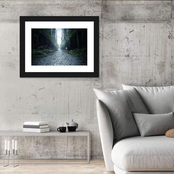 Street Surrounded By Trees Canvas Wall Art-3 Horizontal-Gallery Wrap-25" x 16"-Tiaracle