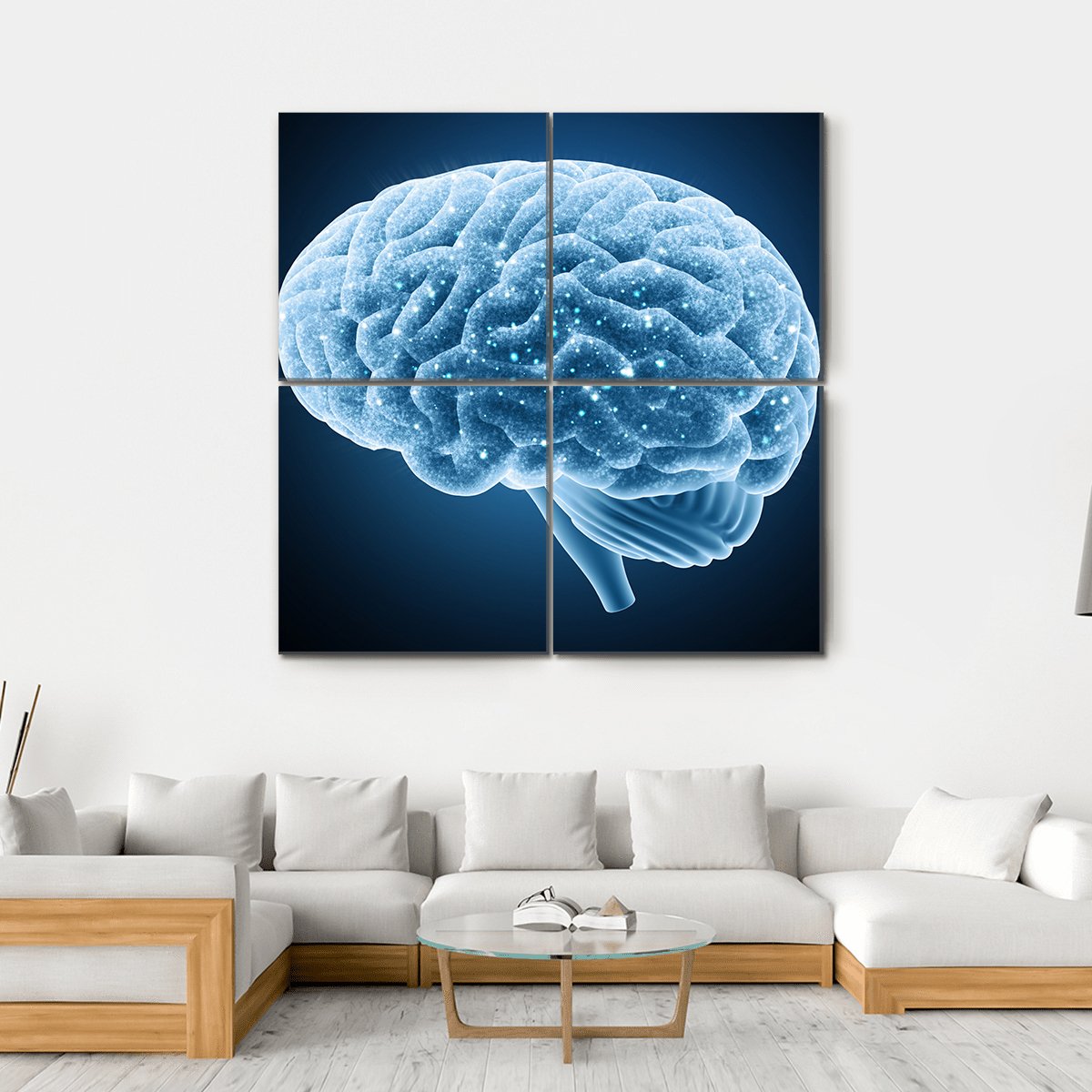 Structure Of Brain Canvas Wall Art-4 Square-Gallery Wrap-17" x 17"-Tiaracle