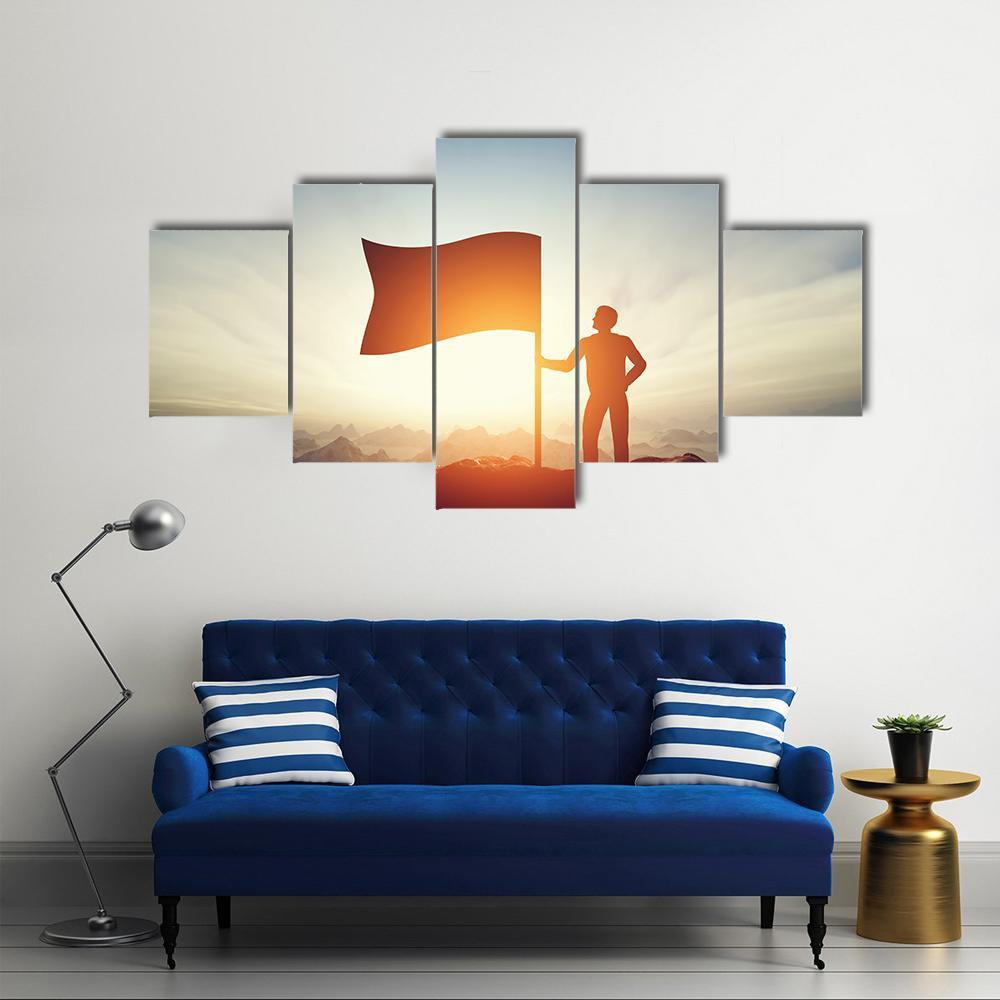Successful Challenge Concept Canvas Wall Art-5 Star-Gallery Wrap-62" x 32"-Tiaracle