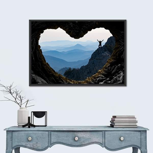 Successful Climb Happiness Canvas Wall Art-1 Piece-Floating Frame-24" x 16"-Tiaracle