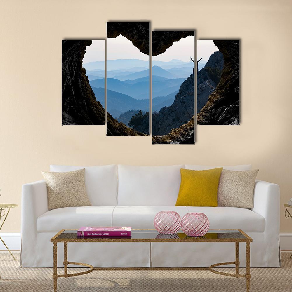 Successful Climb Happiness Canvas Wall Art-4 Pop-Gallery Wrap-50" x 32"-Tiaracle