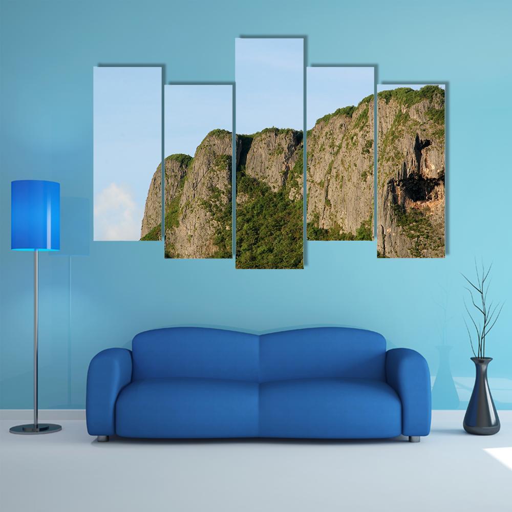 Suicide Cliff In Saipan Canvas Wall Art-5 Pop-Gallery Wrap-47" x 32"-Tiaracle