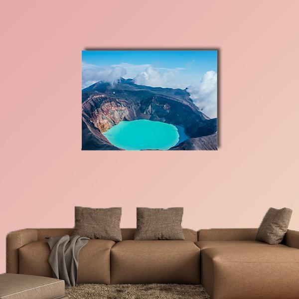 Sulfur Lake In Volcano's Carter In Russia Canvas Wall Art-1 Piece-Gallery Wrap-36" x 24"-Tiaracle