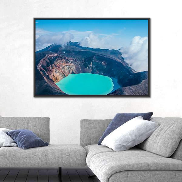 Sulfur Lake In Volcano's Carter In Russia Canvas Wall Art-3 Horizontal-Gallery Wrap-25" x 16"-Tiaracle