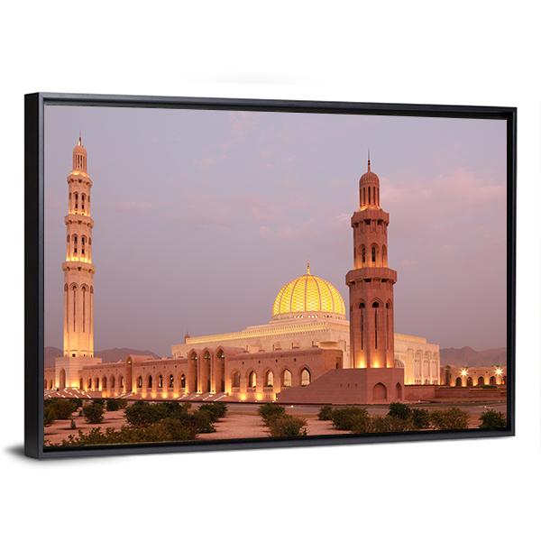 Sultan Qaboos Grand Mosque Canvas Wall Art-3 Horizontal-Gallery Wrap-25" x 16"-Tiaracle