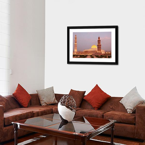 Sultan Qaboos Grand Mosque Canvas Wall Art-5 Horizontal-Gallery Wrap-22" x 12"-Tiaracle