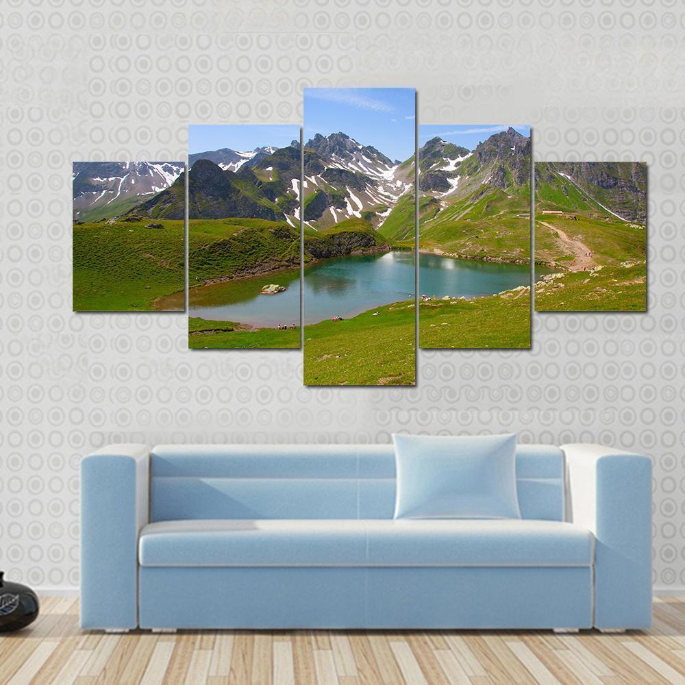 Summer Alpine Landscape Pizol St.Gallen Switzerland Canvas Wall Art-5 Star-Gallery Wrap-62" x 32"-Tiaracle