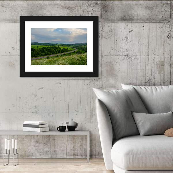 Summer Crimson Sunset Canvas Wall Art-3 Horizontal-Gallery Wrap-25" x 16"-Tiaracle