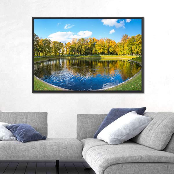 Summer Garden In Russia Canvas Wall Art-3 Horizontal-Gallery Wrap-25" x 16"-Tiaracle