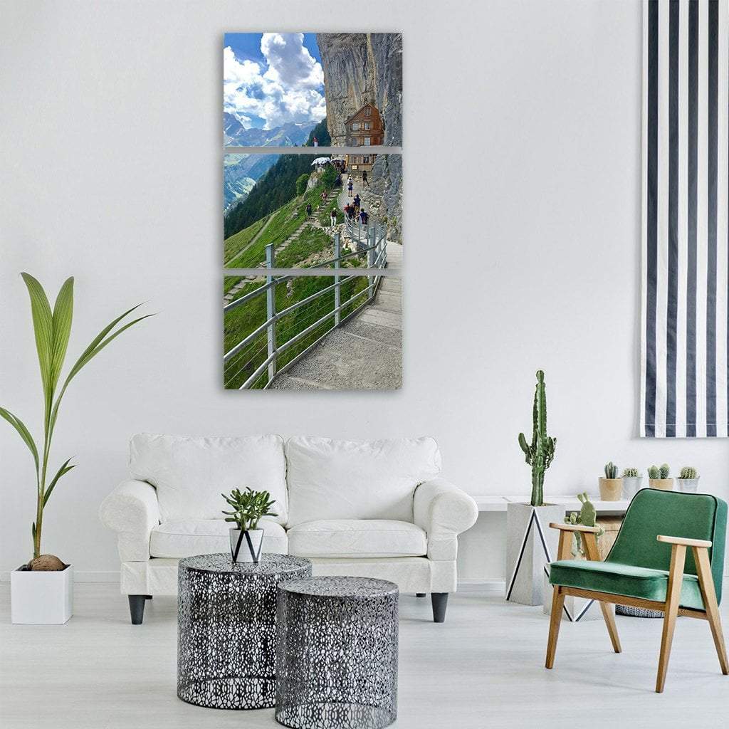 Summer Hill View Vertical Canvas Wall Art-3 Vertical-Gallery Wrap-12" x 25"-Tiaracle