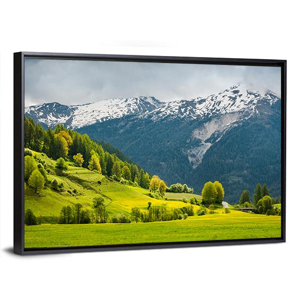 Summer In Alpine Switzerland Panoramic Canvas Wall Art-1 Piece-36" x 12"-Tiaracle