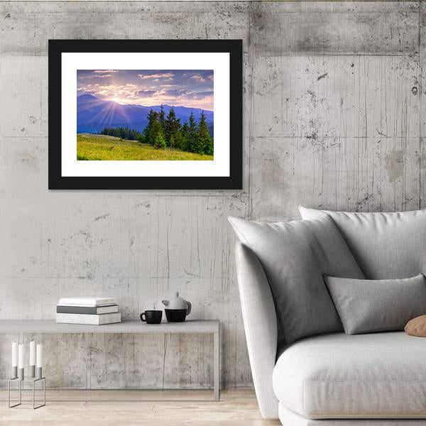 Summer Landscape In The Carpathian Mountains Canvas Wall Art-3 Horizontal-Gallery Wrap-25" x 16"-Tiaracle