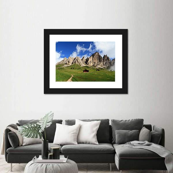 Summer Landscape Of Cir Group From Gardena Pass Canvas Wall Art-3 Horizontal-Gallery Wrap-25" x 16"-Tiaracle