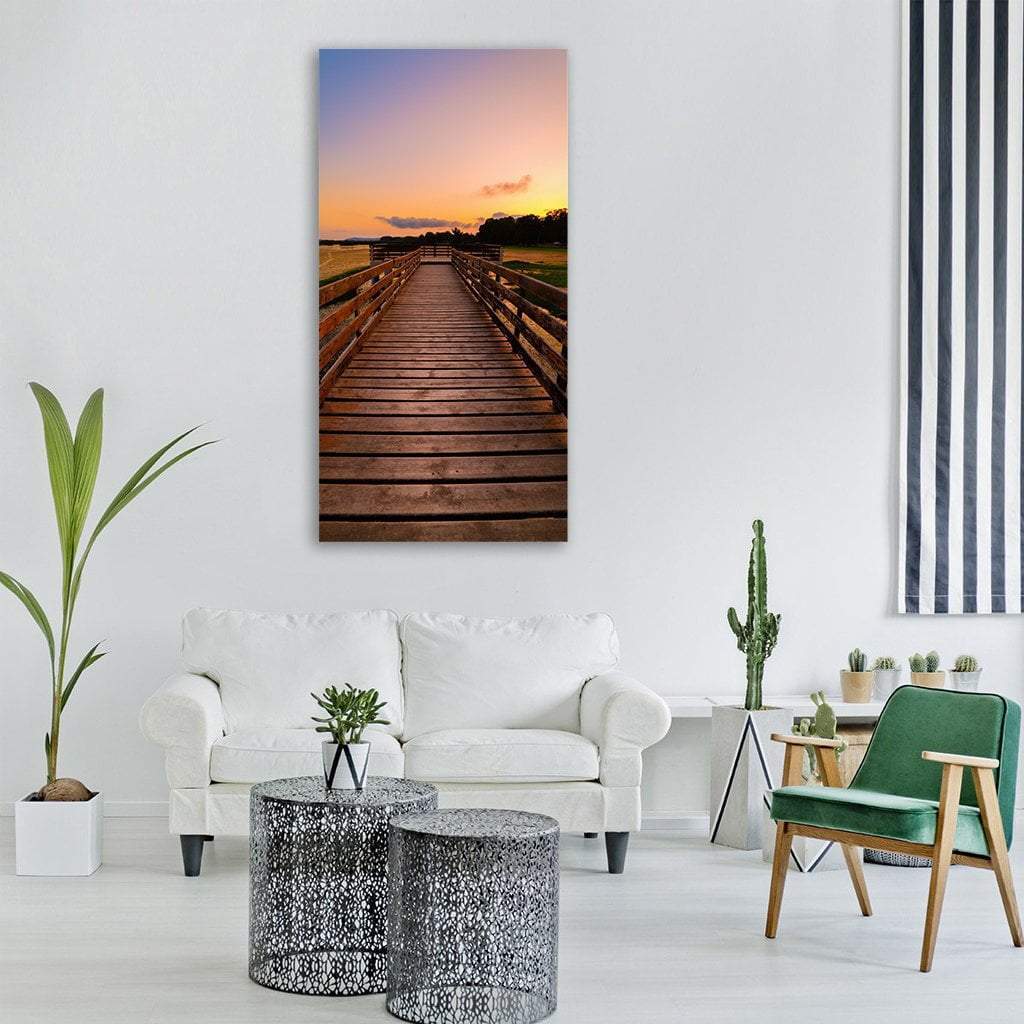 Summer Morning Landscape Vertical Canvas Wall Art-1 Vertical-Gallery Wrap-12" x 24"-Tiaracle