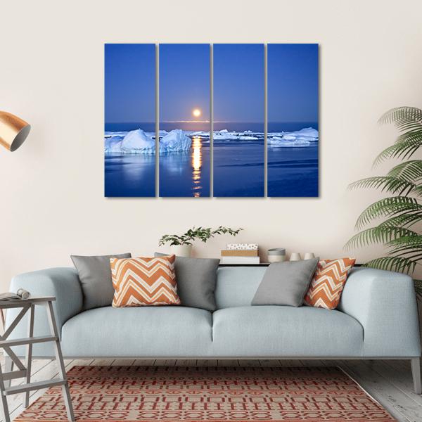 Summer Night In Antarctica Canvas Wall Art-4 Horizontal-Gallery Wrap-34" x 24"-Tiaracle