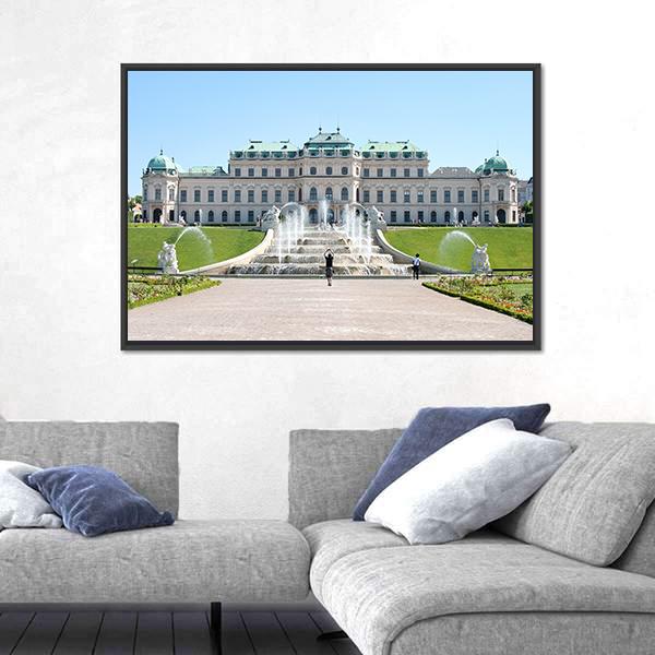Summer Shot Of Belvedere Castle In Vienna Canvas Wall Art-3 Horizontal-Gallery Wrap-25" x 16"-Tiaracle