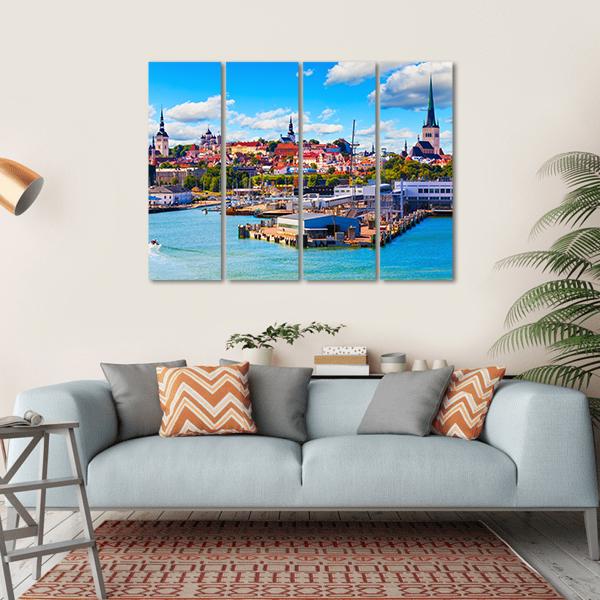 Old Town & Sea Port Canvas Wall Art-4 Horizontal-Gallery Wrap-34" x 24"-Tiaracle