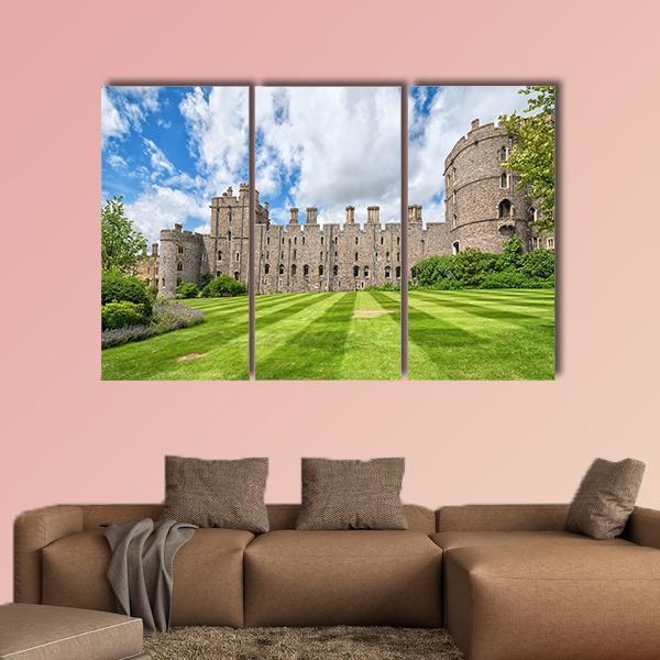 Summer View Of Windsor Castle Canvas Wall Art-3 Horizontal-Gallery Wrap-37" x 24"-Tiaracle