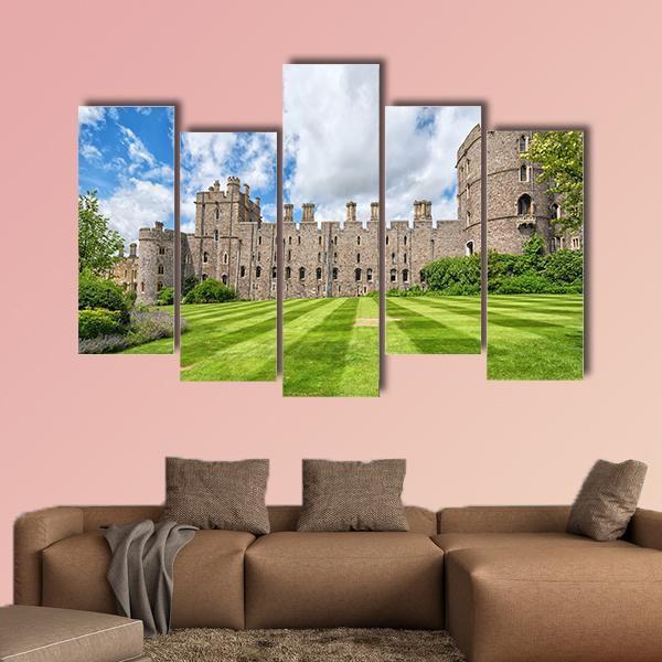 Summer View Of Windsor Castle Canvas Wall Art-5 Pop-Gallery Wrap-47" x 32"-Tiaracle
