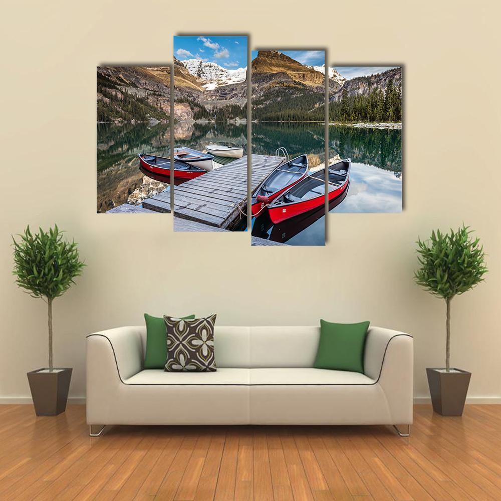 Summertime In The Canadian Rockies Canvas Wall Art-4 Pop-Gallery Wrap-50" x 32"-Tiaracle