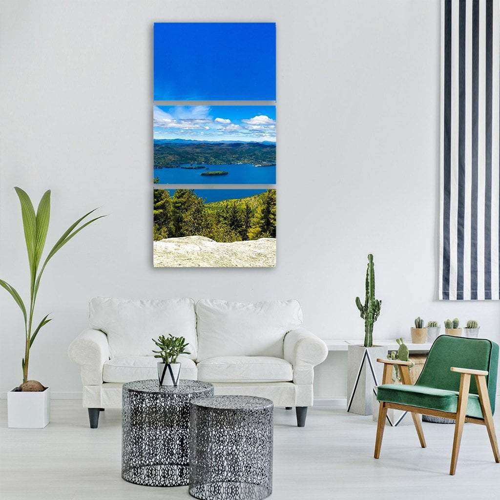 Summit Of Buck Mountain In Lake George Vertical Canvas Wall Art-3 Vertical-Gallery Wrap-12" x 25"-Tiaracle
