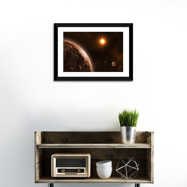 Sun Moon & Earth Canvas Wall Art-3 Horizontal-Gallery Wrap-25" x 16"-Tiaracle