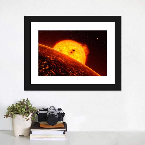 Sun View From Mercury Canvas Wall Art-1 Piece-Framed Print-20" x 16"-Tiaracle