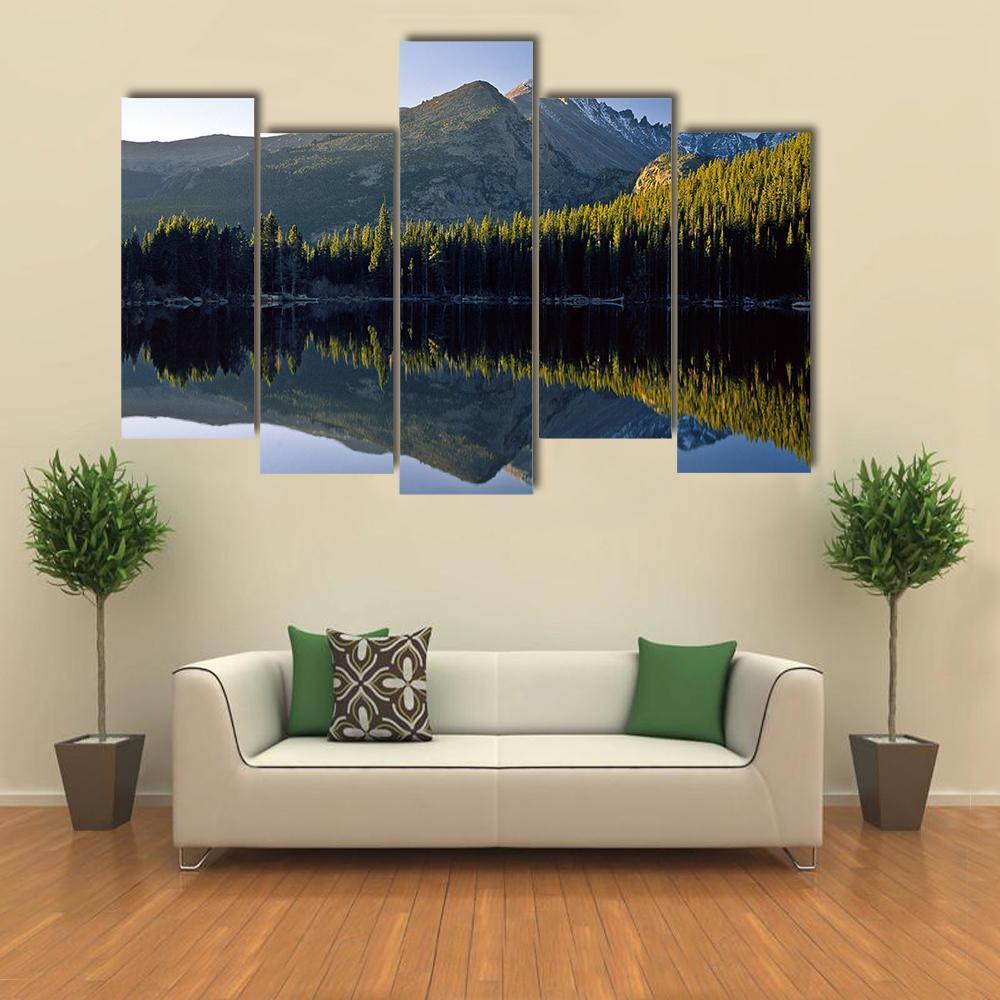 Sunrise At Bear Lake In National Park Canvas Wall Art-5 Pop-Gallery Wrap-47" x 32"-Tiaracle