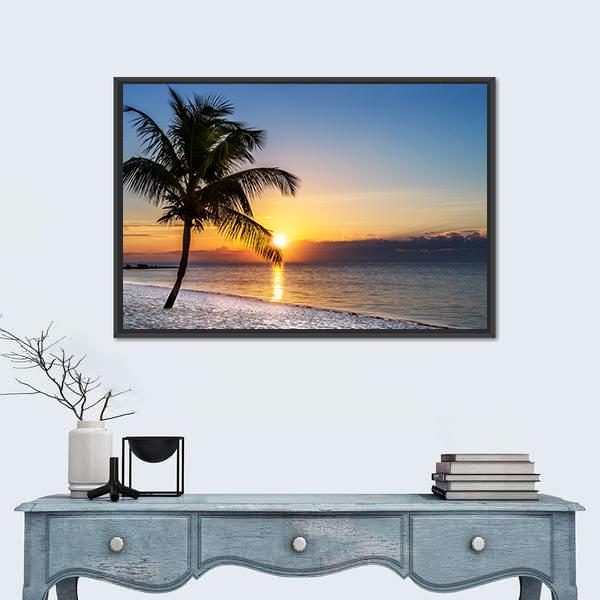 Sunrise At Key West In Florida USA Canvas Wall Art-1 Piece-Floating Frame-24" x 16"-Tiaracle