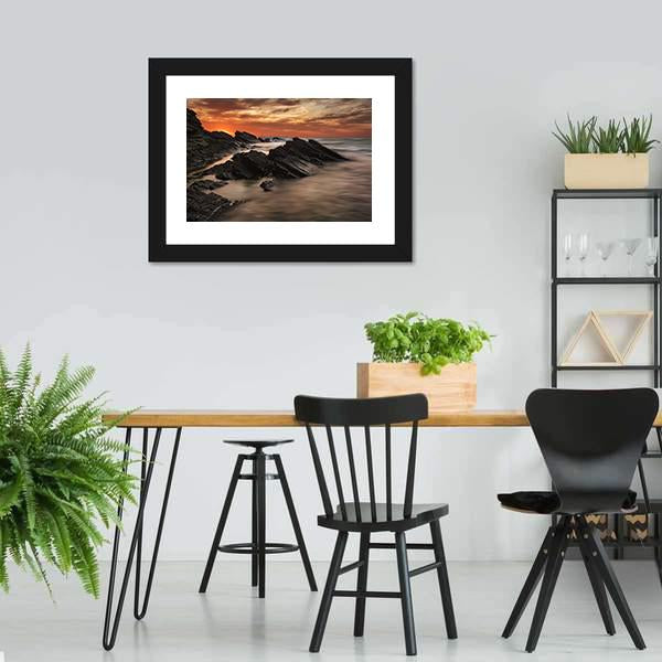 Sunrise At Sinemorets Village Vertical Canvas Wall Art-3 Vertical-Gallery Wrap-12" x 25"-Tiaracle