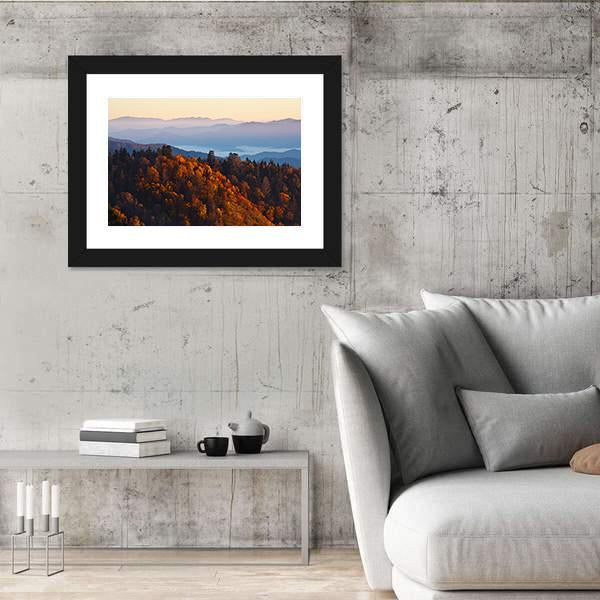 Sunrise At Smoky Mountains Canvas Wall Art-3 Horizontal-Gallery Wrap-25" x 16"-Tiaracle