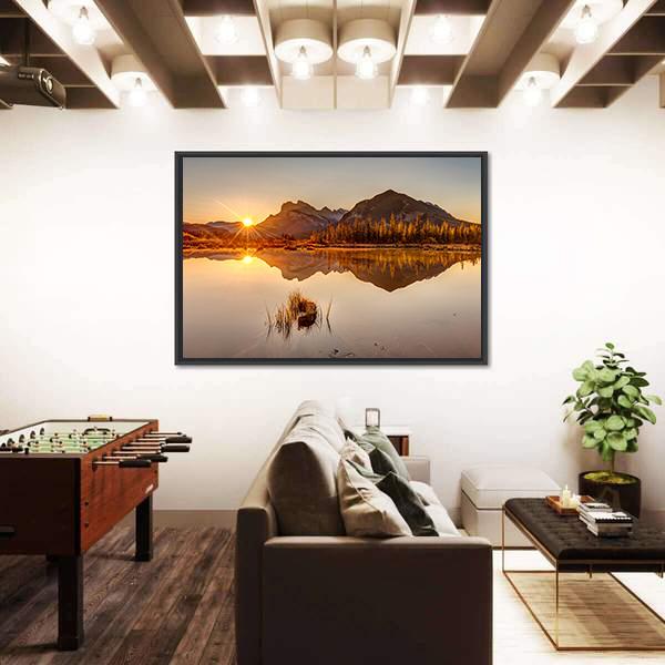 Sunrise At Vermilion Lakes Canvas Wall Art-3 Horizontal-Gallery Wrap-25" x 16"-Tiaracle