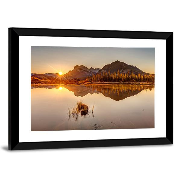 Sunrise At Vermilion Lakes Canvas Wall Art-3 Horizontal-Gallery Wrap-25" x 16"-Tiaracle