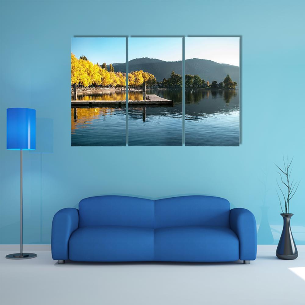 Sunrise At Wapato Resort On Lake Chelan Canvas Wall Art-3 Horizontal-Gallery Wrap-37" x 24"-Tiaracle