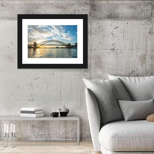 Sunrise From Sydney Harbor Bridge Canvas Wall Art-3 Horizontal-Gallery Wrap-25" x 16"-Tiaracle