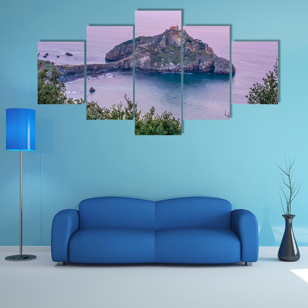Sunrise On Island In Spain Canvas Wall Art-5 Star-Gallery Wrap-62" x 32"-Tiaracle