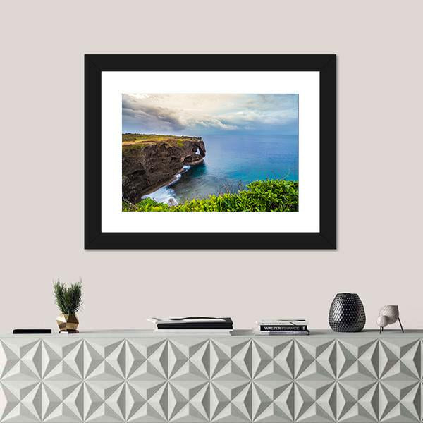 Sunrise On Manzamo Cape In Okinawa Canvas Wall Art-1 Piece-Framed Print-20" x 16"-Tiaracle