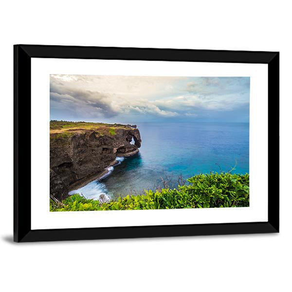 Sunrise On Manzamo Cape In Okinawa Canvas Wall Art-3 Horizontal-Gallery Wrap-25" x 16"-Tiaracle