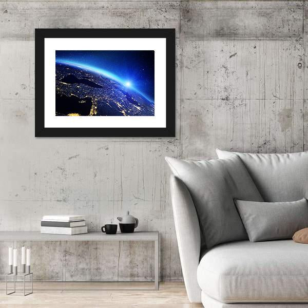 Sunrise On Planet Earth Canvas Wall Art-5 Horizontal-Gallery Wrap-22" x 12"-Tiaracle