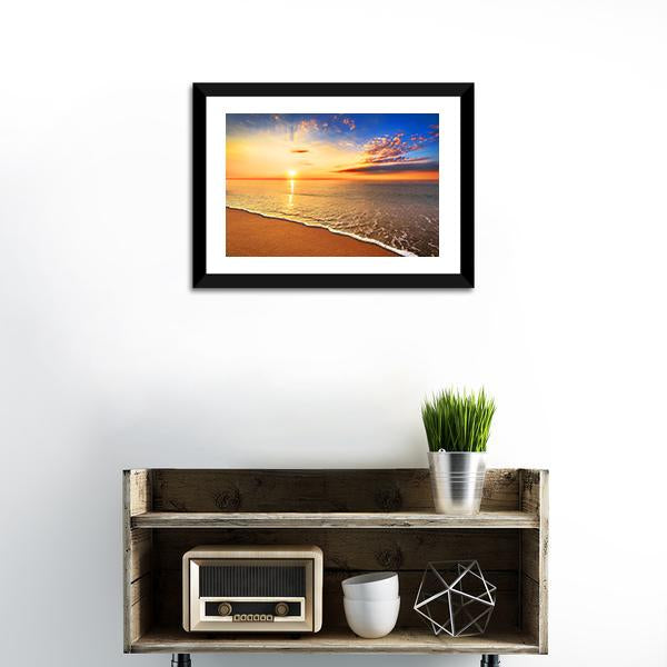 Sunrise On The Beach Canvas Wall Art-3 Horizontal-Gallery Wrap-25" x 16"-Tiaracle