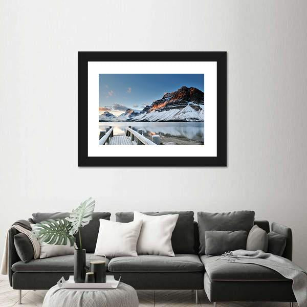 Sunrise Over Bow Lake In Banff National Park Canvas Wall Art-3 Horizontal-Gallery Wrap-25" x 16"-Tiaracle